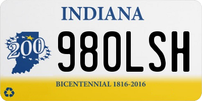 IN license plate 980LSH