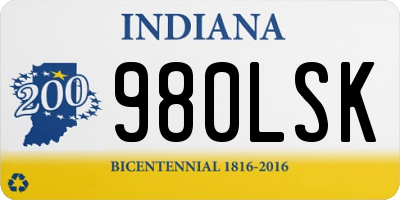 IN license plate 980LSK