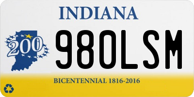 IN license plate 980LSM