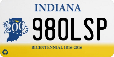IN license plate 980LSP