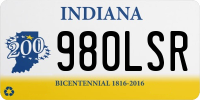 IN license plate 980LSR