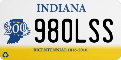 IN license plate 980LSS