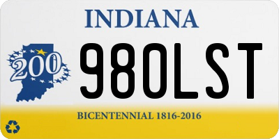 IN license plate 980LST
