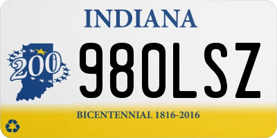IN license plate 980LSZ