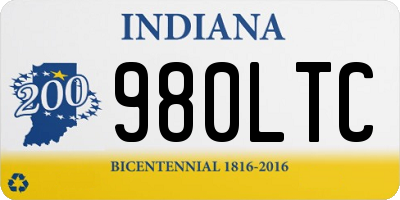 IN license plate 980LTC