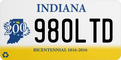 IN license plate 980LTD