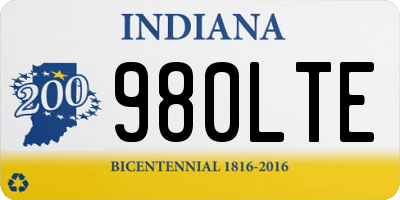IN license plate 980LTE
