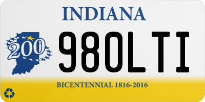 IN license plate 980LTI