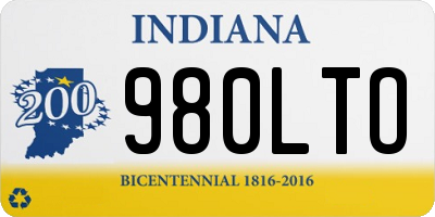 IN license plate 980LTO