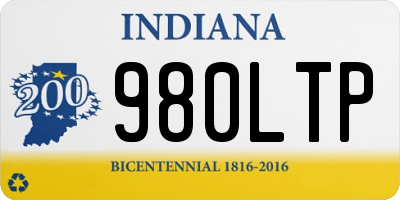 IN license plate 980LTP