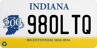 IN license plate 980LTQ