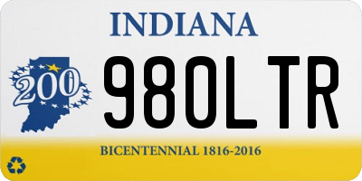 IN license plate 980LTR