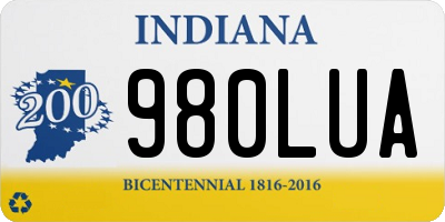 IN license plate 980LUA