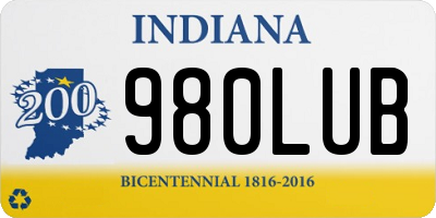IN license plate 980LUB