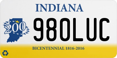 IN license plate 980LUC
