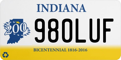 IN license plate 980LUF