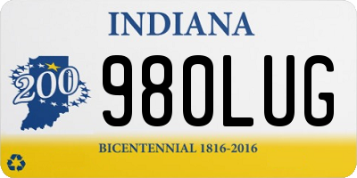 IN license plate 980LUG
