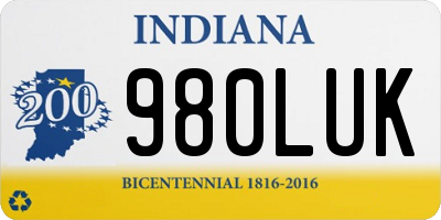 IN license plate 980LUK