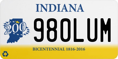 IN license plate 980LUM