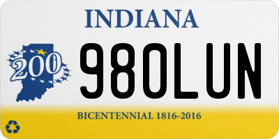 IN license plate 980LUN