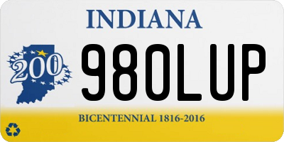 IN license plate 980LUP