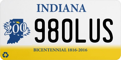 IN license plate 980LUS