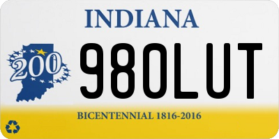 IN license plate 980LUT