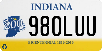 IN license plate 980LUU
