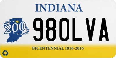 IN license plate 980LVA