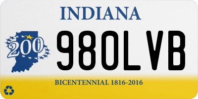 IN license plate 980LVB