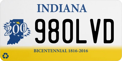 IN license plate 980LVD