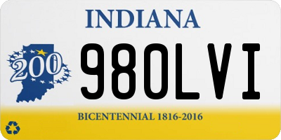 IN license plate 980LVI