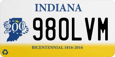 IN license plate 980LVM