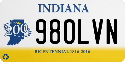 IN license plate 980LVN