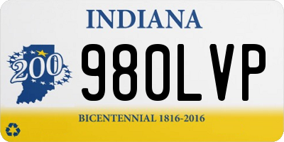 IN license plate 980LVP