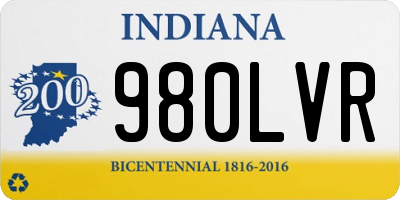 IN license plate 980LVR