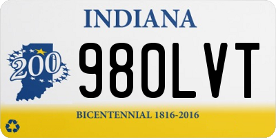 IN license plate 980LVT
