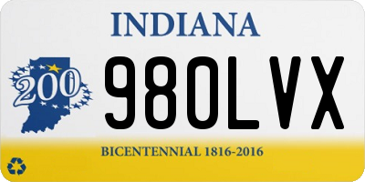 IN license plate 980LVX