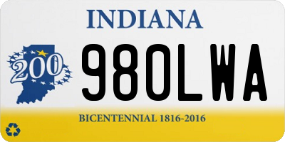 IN license plate 980LWA