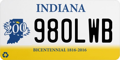 IN license plate 980LWB