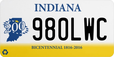 IN license plate 980LWC
