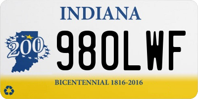 IN license plate 980LWF