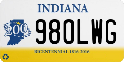 IN license plate 980LWG