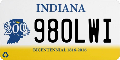IN license plate 980LWI