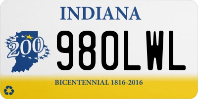 IN license plate 980LWL