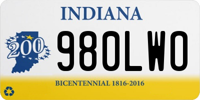 IN license plate 980LWO