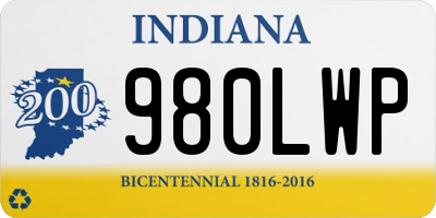 IN license plate 980LWP