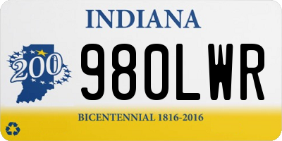IN license plate 980LWR