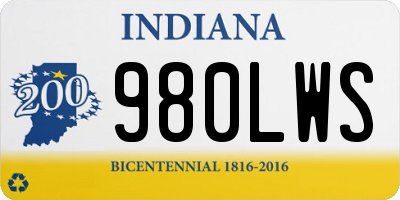 IN license plate 980LWS