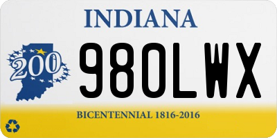 IN license plate 980LWX